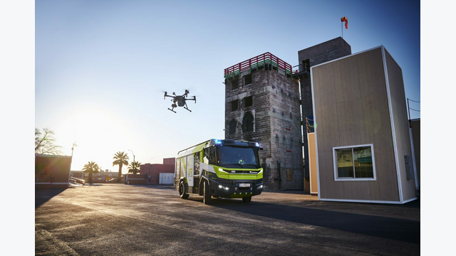 Rosenbauer Löschfahrzeug mit Drohne