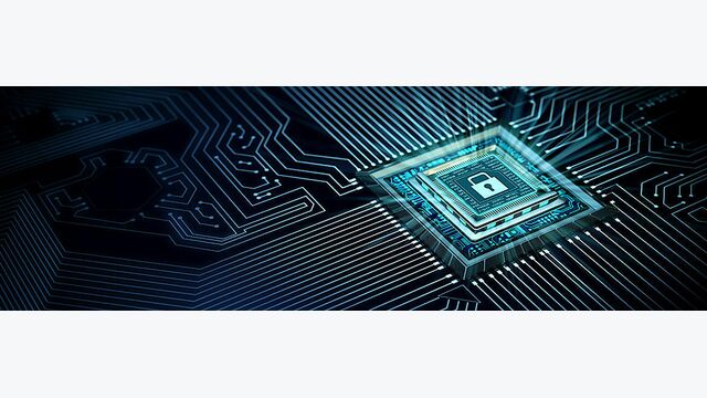 Internet secure data processing concept with motherboard and virtual processor.