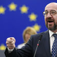 European Council President Charles Michel gestures as he speaks during a debate on the conclusions of the European Council meeting regarding Russian invasion of Ukraine during a plenary session at the European Parliament in Strasbourg, eastern France, on April 6, 2022. - EU leaders on April 6, 2022 said the bloc will soon have to sanction all of Russia's hydrocarbon exports as they blamed Moscow for "war crimes" discovered in Ukraine, especially in the town of Bucha. (Photo by Frederick FLORIN / AFP)
