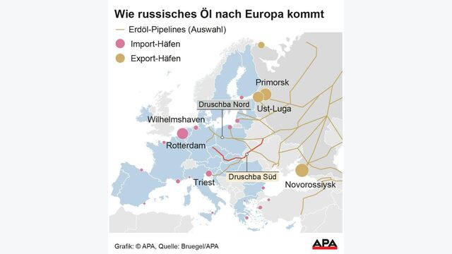 Betroffen von der Liefer-Unterbrechung ist der südliche Arm der "Druschba"-Pipeline.