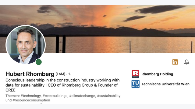 Hubert Rhomberg Screenshot LinkedIn