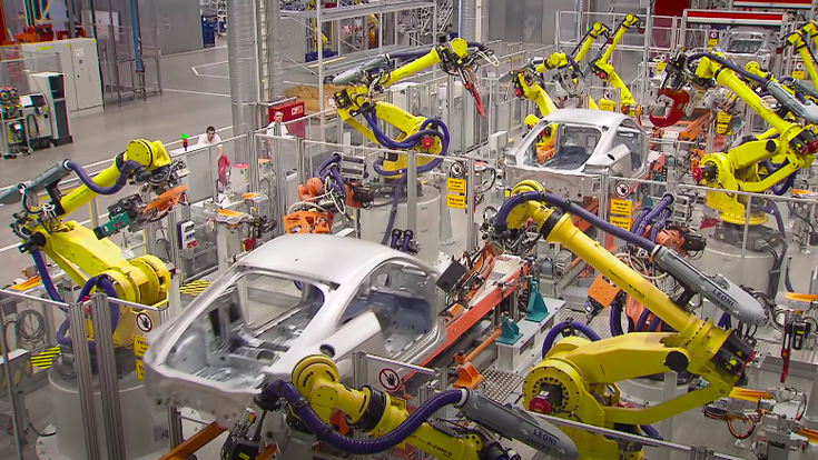 © YouTube/FANUC Europe Industrieroboter von Fanuc bauen einen Audi – der Automatisierer ist laut Forbes eines der 100 innovativsten Unternehmen 2022.