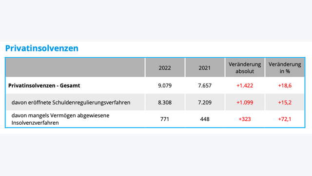 Privatinsolvenzen 2022