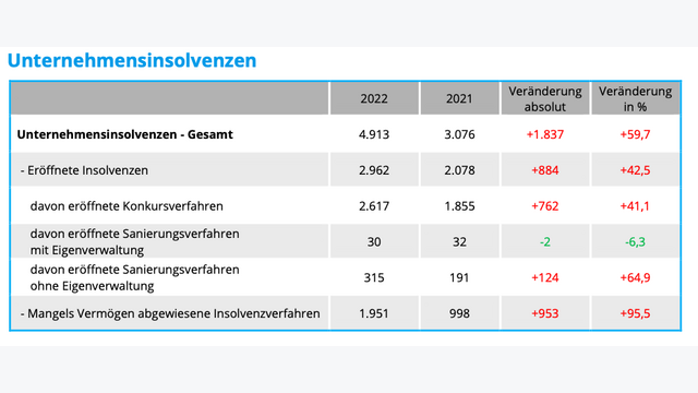 Unternehmensinsolvenzen 2022