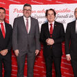Ralf Mittermayr, Saubermacher CEO; Christof Vollstedt, Produktionsleiter Henkel Europe; Hans Roth, Saubermacher Gründer; Gregor Majcen, Geschäftsführer Henkel Maribor
