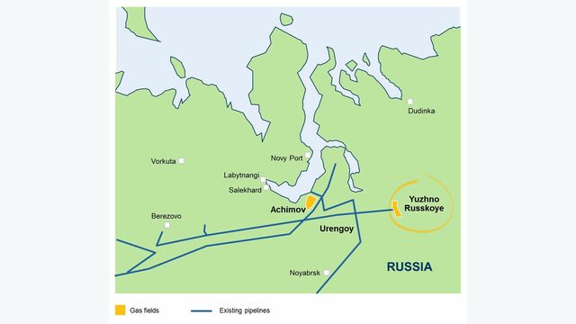 Karte: Yuzhno Russkoye, Russland