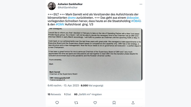 Twitter Ausschluss Mark Garrett OMV