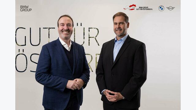 BMW-Chef Christian Morawa und BMW-Steyr-Chef Klaus von Moltke