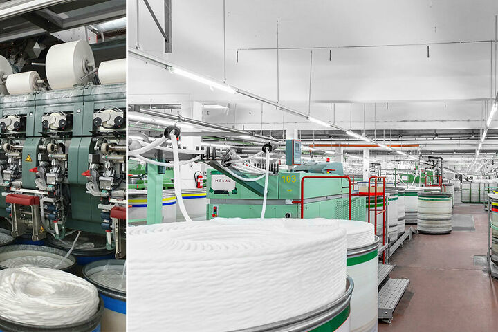 Um die Parallelisierung und Vergleichmäßigung der Fasern zu gewährleisten, erfolgt in den Strecken ein Verziehen der Faserbänder.