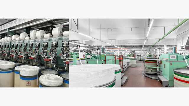 Um die Parallelisierung und Vergleichmäßigung der Fasern zu gewährleisten, erfolgt in den Strecken ein Verziehen der Faserbänder.