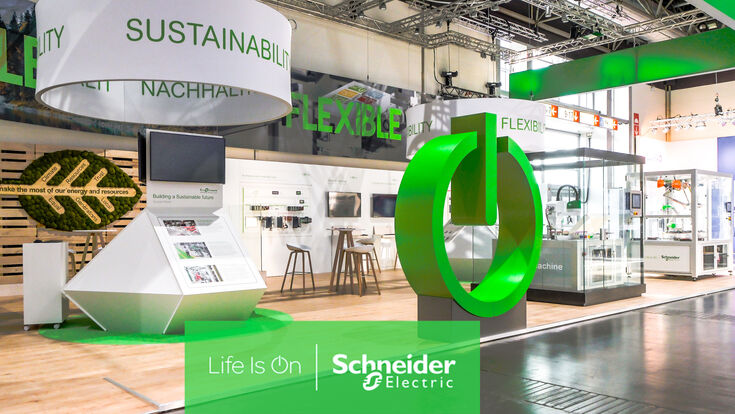 © ANDREAS SCHEBESTA Schneider Electric Messestand auf der Interpack