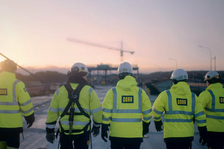 Bauarbeiter der Porr auf einer Baustelle