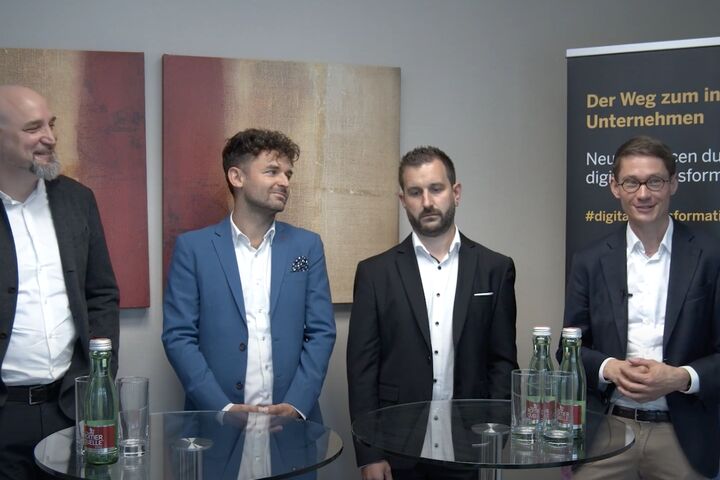 Wie die digitale Transformation den Einkauf in Zukunft verändert: Unsere vier Experten im Gespräch (Stefan Braun, Präsident des Bundesverbandes Materialwirtschaft, Robert Fessler, Head of SAP Intelligent Spent & Business Network CEE, Gerald Goldgruber, strategischer Leiter Prozessmanagement bei Frutura Obst & Gemüse Kompetenzzentrum GmbH, Prof. Dr. Christoph Bode, Inhaber des Stiftungslehrstuhls für Procurement an der Universität Mannheim)