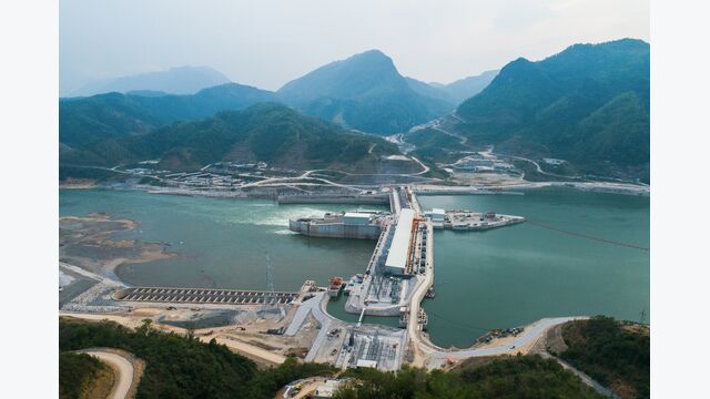 Wasserkraftwerk in Luang Prabang in Laos