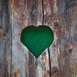 Old vintage heart-shaped wooden fence detail
