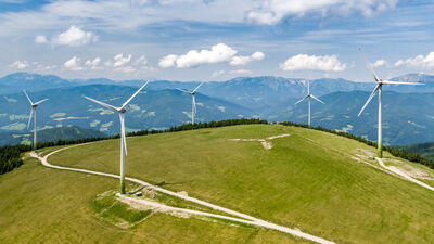 © ÖBf-Archiv/R. Leitner Windpark auf der steirischen Pretulalpe. Er zählt zu den leistungsstärksten im Land. Die Steiermark hat bei Windkraft nach Niederösterreich das zweitgrößte Ausbaupotenzial.