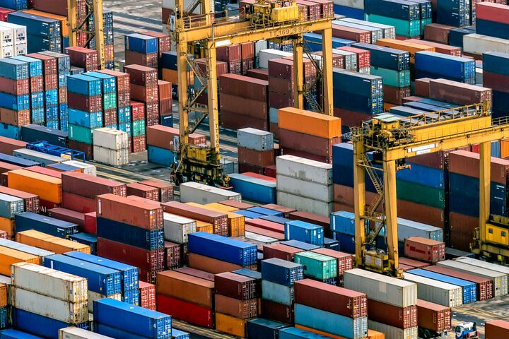 economy, warehouse, pier, gantry, business, pallet, logistic, urban, storehouse, finance, supplies, port, service, ship, distribution, people, shelf, rack, building, busy, equipment, modern, metropolis, automated, industrial, architecture, terminal, interior, plant, factory, sea, container, crane, industry, office, depot, vessel, shelving, metal, china, storage, landscape, harbor, cityscape, import export, container shipping, drayage