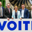 v.l.n.r.: Reinhold Schneider (Managing Director Voith Hydro St. Pölten), Matthias Stadler (Bürgermeister St. Pölten), Johanna Mikl-Leitner (Landeshauptfrau Niederösterreich), Martin Blum (Geschäftsführer Blum), Gerhard Seyrling (CEO Voith Hydro Austria)