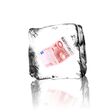 Geld Euro Geldschein Eis Eiswürfel