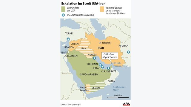 Grafik USA Iran Irak Persischer Gollf Golf von Oman Strasse von Hormuz Erdöl Saudi-Arabien