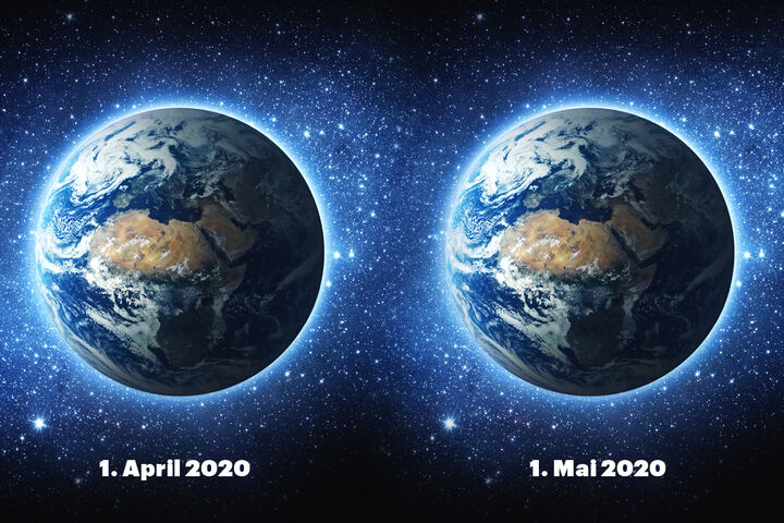 Doppeltes Bild der Erdkugel