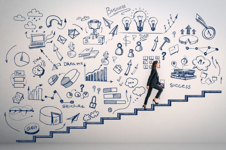 businesswoman business sketch idea success concept creative design brainstorm training seminar diagram drawing presentation startup start up think finance research strategy workshop technology education plan management chart graph doodle wall woman steps career growth rise ascend stairway staircase suit holding document concrete interior room inside worker adult background information side businesswoman business sketch idea success concept creative design brainstorm training seminar diagram drawing presentation startup start up think finance research strategy workshop technology education plan management chart graph doodle wall woman steps career growth rise ascend stairway staircase suit holding document concrete interior room inside worker adult background information side