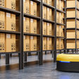 Robots efficiently sorting hundreds of parcels per hour(Automated guided vehicle) AGV.3d rendering