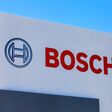 SAMARA, RUSSIA - MAY 29, 2016: Emblem Bosch against the blue sky. Robert Bosch LLC is a multinational engineering and electronics company