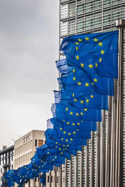 flaggen, fahnen, eu, europa, europäische union, einigkeit, wertegemeinschaft, gemeinschaft, kommission, europäische kommission, eu kommission, blau, gelb, sterne, fahnenmast, wind, symbol, politik, international, institution, westen, wirtschaft