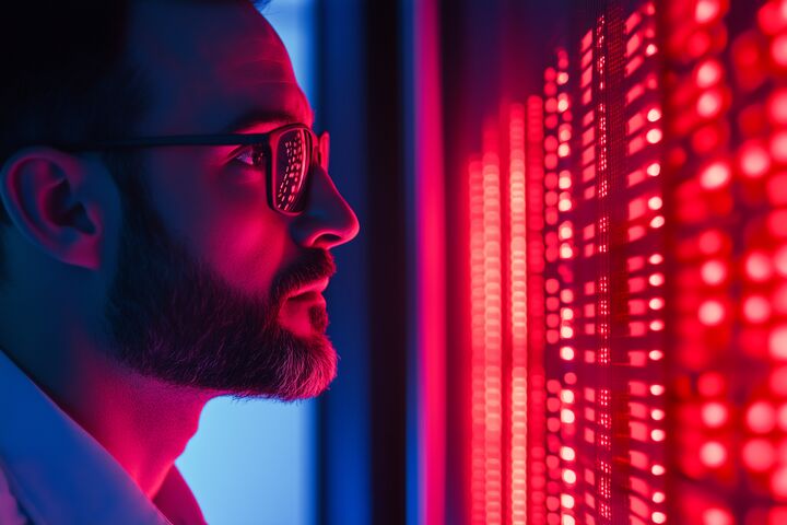 engineer, server room, equipment check, red indicators, technology, data processing, mockup, advertising, presentation, copy space, side view, server equipment, high-tech, information technology, network, automation, infrastructure, monitoring, servers, digital background, neon lighting, cybersecurity, innovation, programming, equipment, cyberspace