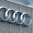 Koblenz, Germany, 2021: Audi emblem on a building in Koblenz.