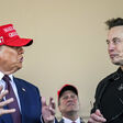 Donald Trump mit Elon Musk beim Start der Megarakete Starship von SpaceX zu einem Testflug von der Starbase in Boca Chica, Texas am 19. November