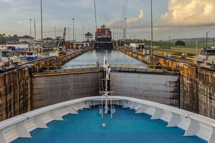A view while transiting the Panama Canal.