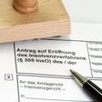 Formulares eines Insolvenzvertrages auf hellem Hintergrund