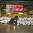 Honda Manufacturing of Indiana associates celebrate production of the 2 millionth vehicle produced at the Greensburg, Ind. plant today.
