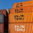 Shipping freight container of TEMU a giant new Chinese mail order company.