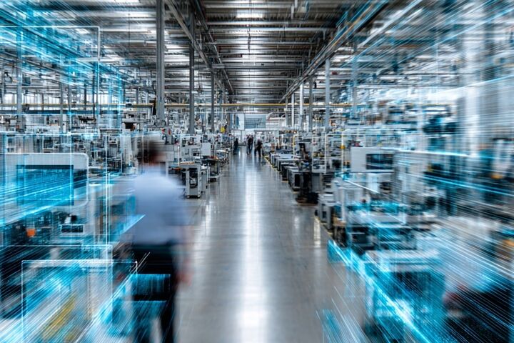 Ingenieur in Produktionshalle