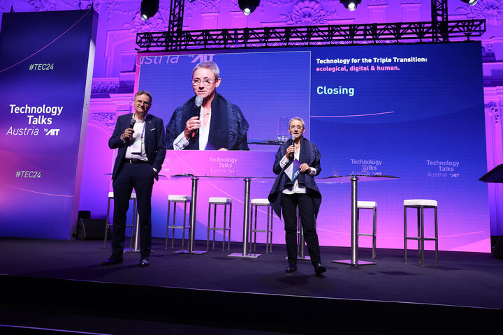 Brigitte Bach, Sprecherin der Geschäftsführung des AIT, Andreas Kugi, Scientific Director des AIT