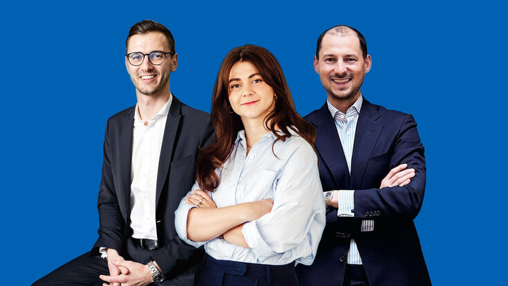 © WEKA Industrie Medien; Antje Wolm; beigestellt Aufmacher Junge Talente Theresa Fill, Thomas Holzgruber (li.) und Luca Primavesi