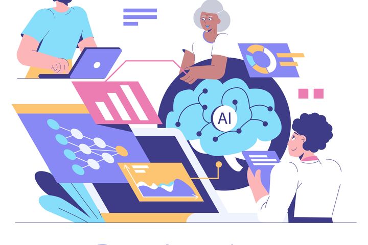 data, science, deep, learning, artificial, intelligence, ai, innovation, expert, analytics, cloud, computing, neural, network, technology, computer, laptop, analysis, research, digital, brain, infographic, chart, graph, processing, scientist, programmer, developer, teamwork, collaboration, study, machine, education, work, professional, strategy, tech, industry, software, hardware, virtual, algorithm, automation, futuristic, vector, illustration