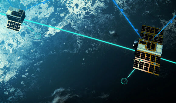 LEO PNT satellites orbiting pillars