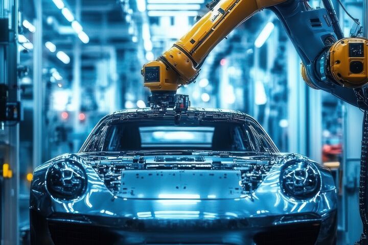 robot, automated, technology, industrial, manufacturing, automation, car, paint, precision, future, innovation, robotic, arm, machinery, production, assembly, intelligent, equipment, digital, industry, process, modern, smart, cyber, vehicle, intelligence, ai, engineering, factory, dynamic, neon, lighting, intricate, background, facility, design, connection, autonomous, concept, electronic, work, mobile, blue, white, scene, detail, production line, warehouse, lithium