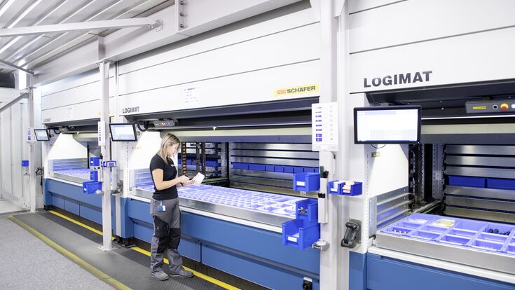 SSI Schäfer Logimat Pickingstation bei WFL