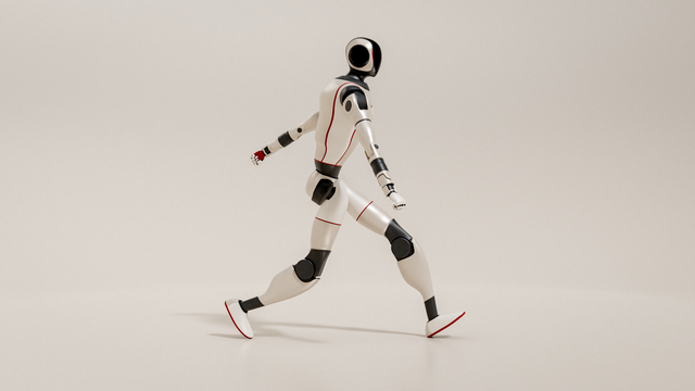 Humanoider Roboter beim Gehen
