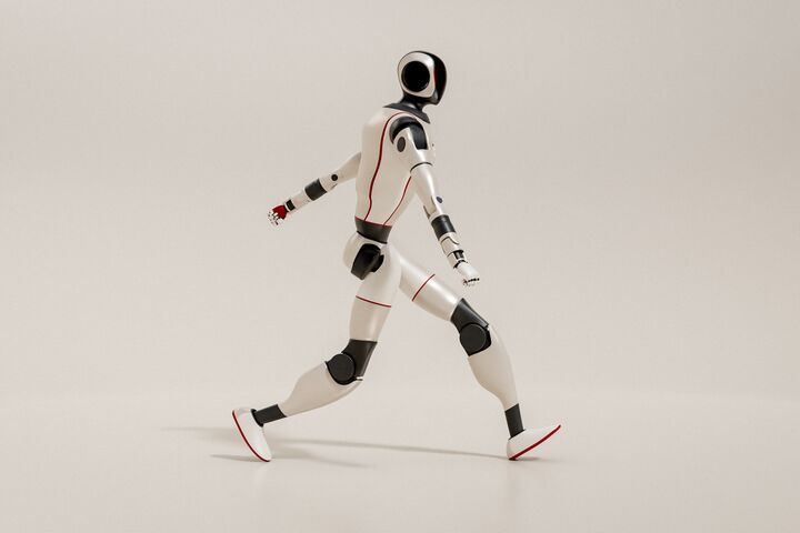 Humanoider Roboter beim Gehen