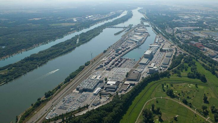 Hafen Wien aus der Vogelperspektive
