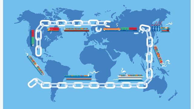 Unterbrochene Lieferkette Symbolbild