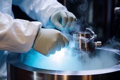 cryogenics, in vitro, donation, fertilization, cryo, ivf, nitrogen, laboratory, clinic, liquid, freeze, medical, medicine, research, scientific, storage, bank, sperm, biology, biotechnology, cell, genetic, lab, pregnancy, test, treatment, health, reproduction, tank, donor, embryology, biological, fertility, biotech, conserve, tube, care, female, keep, lid, preserve, technology, egg, equipment, generative, ai, steel, scientist, chemistry