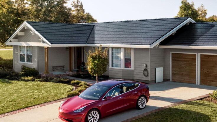 Solar Dach Tesla Energie