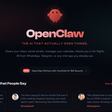 Die Startseite von OpenClaw